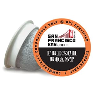 SF Bay Coffee French Roast, Dark Roast Compostable Coffee Pods, K Cup Compatible including Keurig for $23