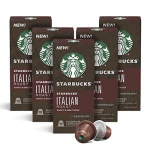 Starbucks by Nespresso Dark Roast Italian Roast Coffee (50-count single serve capsules, compatible for $24