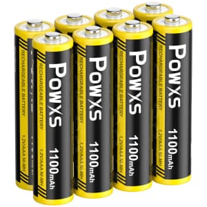 Powxs AAA Rechargeable Batteries 8-Pack for $5
