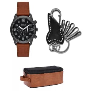 American Exchange Men's Quartz Watch Gift Set for $25