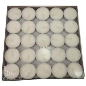 Amari White Unscented Indoor/Outdoor Tealight Candles 100ct for $17 Amari White Unscented Indoor/Outdoor Tealight Candles 100ct for $17