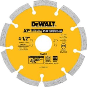 DEWALT DW4713 Industrial 4-1/2-Inch Dry Cutting Segmented Diamond Saw Blade with 5/8-Inch or for $20 DEWALT DW4713 Industrial 4-1/2-Inch Dry Cutting Segmented Diamond Saw Blade with 5/8-Inch or for $20