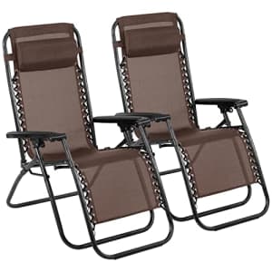 BestMassage Patio Chair Outdoor Furniture Zero Gravity Chair Patio Lounge Camping Chair Set of 2 Recliner for $100