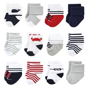 Luvable Friends Unisex Baby Newborn and Baby Terry Socks, Nautical, 0-6 Months for $16