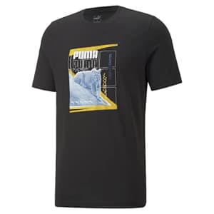 PUMA Men's Graphic Tee Shirt 1, Black 3.0, XX-Large for $18