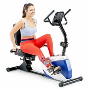 Marcy 8 Levels Magnetic Resistance Recumbent Exercise Bike with Adjustable Seat, 250-lb Capacity for $279