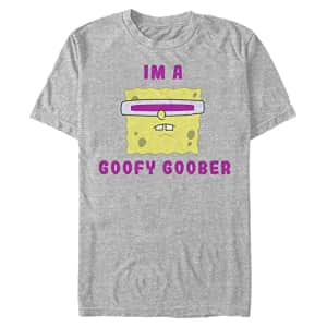 Nickelodeon Men's Big & Tall Goober Spongebob Face T-Shirt, Athletic Heather, X-Large Tall for $21