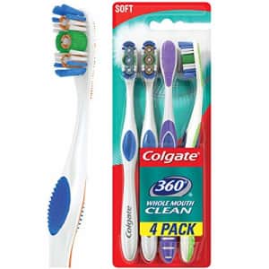 Colgate 360 Adult Full Head Soft Toothbrush - 4 Count for $8 Colgate 360 Adult Full Head Soft Toothbrush - 4 Count for $8