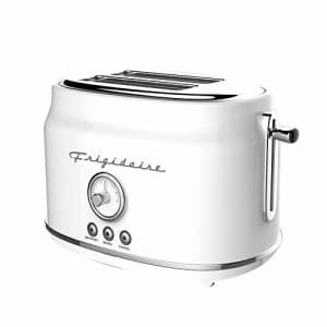 Frigidaire ETO102-WHITE Retro Wide 2-Slice Toaster Perfect for Bread, English Muffins, Bagels, 5 for $74