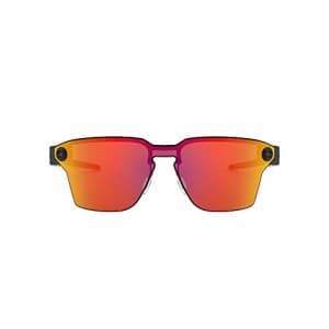 Oakley Men's OO4139 Lugplate Metal Square Sunglasses, Polished Black/Prizm Ruby, 39 mm for $195 Oakley Men's OO4139 Lugplate Metal Square Sunglasses, Polished Black/Prizm Ruby, 39 mm for $195