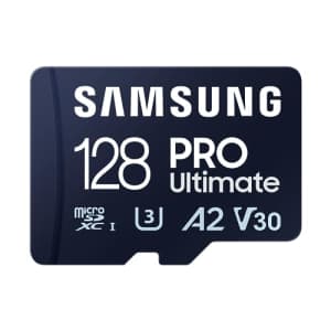 Samsung PRO Ultimate microSD Card + SD Adapter, 128 GB, for Smartphones, Drone and Action Cam, for $33