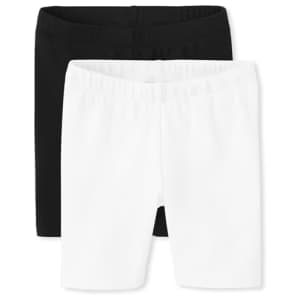 Gymboree,Girls,and Toddler Bike Shorts,Black/White 2-Pack,4 Years for $16