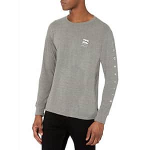 Billabong Men's Long Sleeve Premium Logo Graphic Tee T-Shirt, Unity Dark Grey Heather, Medium for $36