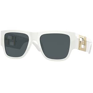 Versace Man Sunglasses White Frame, Dark Grey Lenses, 57MM for $164