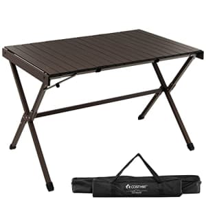 COSTWAY Portable Picnic Table, Roll-Up Aluminum Beach Table with Carry Bag for 4-6 Person, Folding for $84
