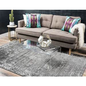 Unique Loom Sofia Collection Area Rug - Casino (7' 10" x 10' Rectangle, Dark Gray/ Ivory) for $179