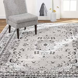 Home Dynamix Premium Sakarya Traditional Medallion Border Area Rug, Gray, 7'8"x10'7" Rectangle for $80