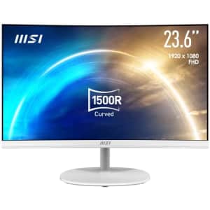 MSI Pro MP241CAW, 24" Monitor, 1920 x 1080 (FHD), Curved VA, 75Hz, TUV Certified Eyesight for $98