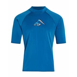 Kanu Surf Men's Mercury UPF 50+ Short Sleeve Sun Protective Rashguard Swim Shirt, Abacos Denim, for $13