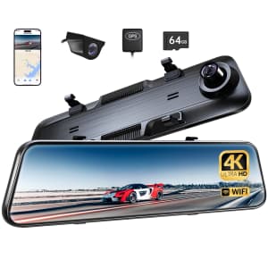 Pelsee P12 Plus 4K WiFi Rear View Mirror Camera: $71.49