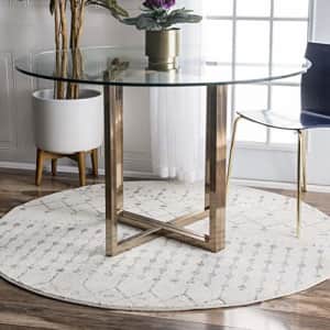 nuLOOM Moroccan Blythe Area Rug, 6' Round, Grey/Off-white for $92