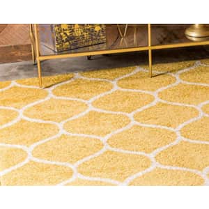 Unique Loom Trellis Frieze Collection Lattice Moroccan Geometric Modern Yellow Area Rug (2' 0 x 3' for $15