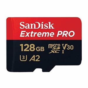 SanDisk Extreme Pro 128GB V30 A2 MicroSDXC Memory Card for DJI Works with Mavic Air 2 Drone 4K UHD for $22