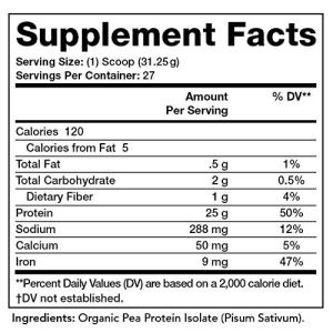 Olympian Labs Plant Based Pea Protein Powder, Unflavored - 25g of Protein, Vegan, Low Net Carbs, for $24