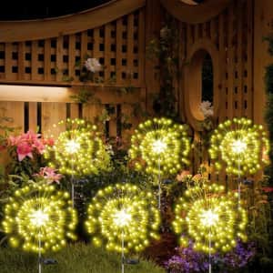 Solar Firework LED Garden Light 6-Pack for $20