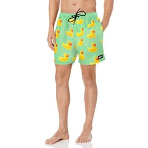 NEFF Men's Standard Daily Hot Tub Board Shorts for Swimming, Green Ducky, Medium for $40