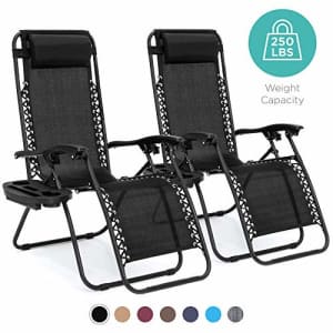 Best Choice Products Set of 2 Adjustable Zero Gravity Lounge Chair Recliners for Patio, Pool w/Cup for $100 Best Choice Products Set of 2 Adjustable Zero Gravity Lounge Chair Recliners for Patio, Pool w/Cup for $100