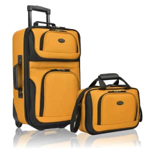 U.S. Traveler Rio Rugged Fabric Expandable Carry-On Luggage 2-Piece Set for $30