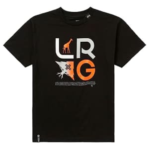 LRG Men's Stacked Logo T-Shirt, Black for $14