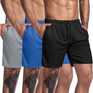 Coofandy Men's Athletic Shorts 3-Pack for $18