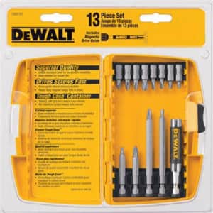 DEWALT DW2160 Bit Tip Assortment with Bit Tip Driver Set, 13-Piece for $10 DEWALT DW2160 Bit Tip Assortment with Bit Tip Driver Set, 13-Piece for $10