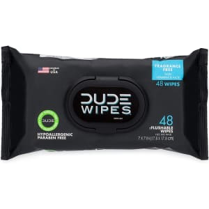 Dude Wipes Flushable Wipes Dispenser 48-Count for $4 Dude Wipes Flushable Wipes Dispenser 48-Count for $4