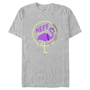 NEFF flamingbruh Text Young Men's Short Sleeve Tee Shirt, Athletic Heather, Medium for $19