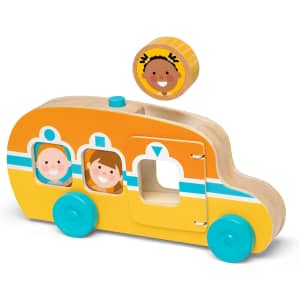 Melissa & Doug GO Tots Wooden Roll & Ride Bus for $6