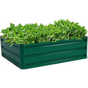 GoPlus Green and Gray Steel Raised Garden Kit for $45 GoPlus Green and Gray Steel Raised Garden Kit for $45