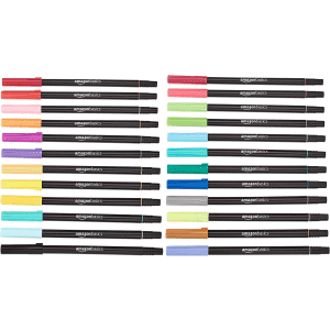 Amazon Basics Dual Tip Brush Pens 24-Pack for $11