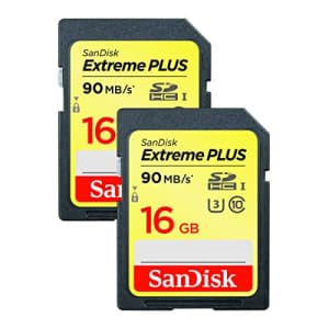 SanDisk 16GB Extreme Plus UHS-I U3 Class 10 SDHC Memory Card (2 Pack) for $18