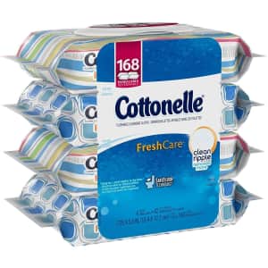 Cottonelle FreshCare 42-Count Flushable Cleansing Cloths 4-Pack for $15