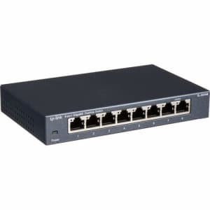 TP-Link 8 Port Gigabit Ethernet Network Switch | Ethernet Splitter | Sturdy Metal w/ Shielded Ports for $18