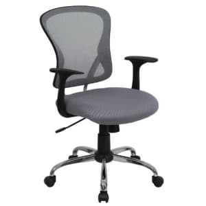 Flash Furniture Mid-Back Gray Mesh Swivel Task Office Chair with Chrome Base and Arms for $166 Flash Furniture Mid-Back Gray Mesh Swivel Task Office Chair with Chrome Base and Arms for $166