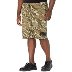PUMA Men's Big Logo 10" Shorts BT, Grape Leaf/Camo, 2XL for $22