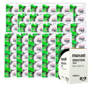 MAXELL Watch Battery 1.55V Button Cell Batteries MX 364 SR621SW 100 Pieces New for $98