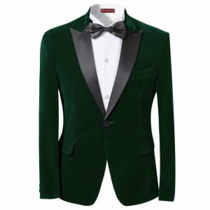 Cloudstyle Men's One-Button Tuxedo Jacket for $25