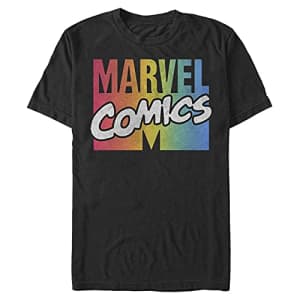 Marvel Men's Universe Comics Spectrum Logo T-Shirt, Black, 3X-Large for $8