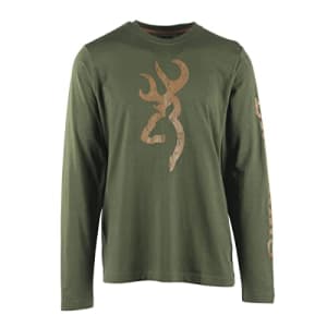 Browning Men's Standard Long Sleeve T-Shirt, Soft Jersey Fabric Signature Buckmark Tee, Logan 2.0 for $29