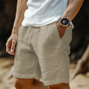 Men's Cotton Linen Shorts: 2 for $11
